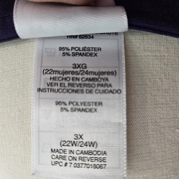 Just My Size Purple Top, 3X - Picture 5 of 6